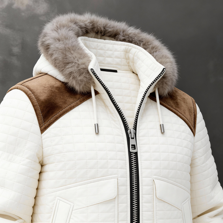 CHLOE LÉA™ – Prešívaná bunda s kožušinovou kapucňou pre luxusnú zimu