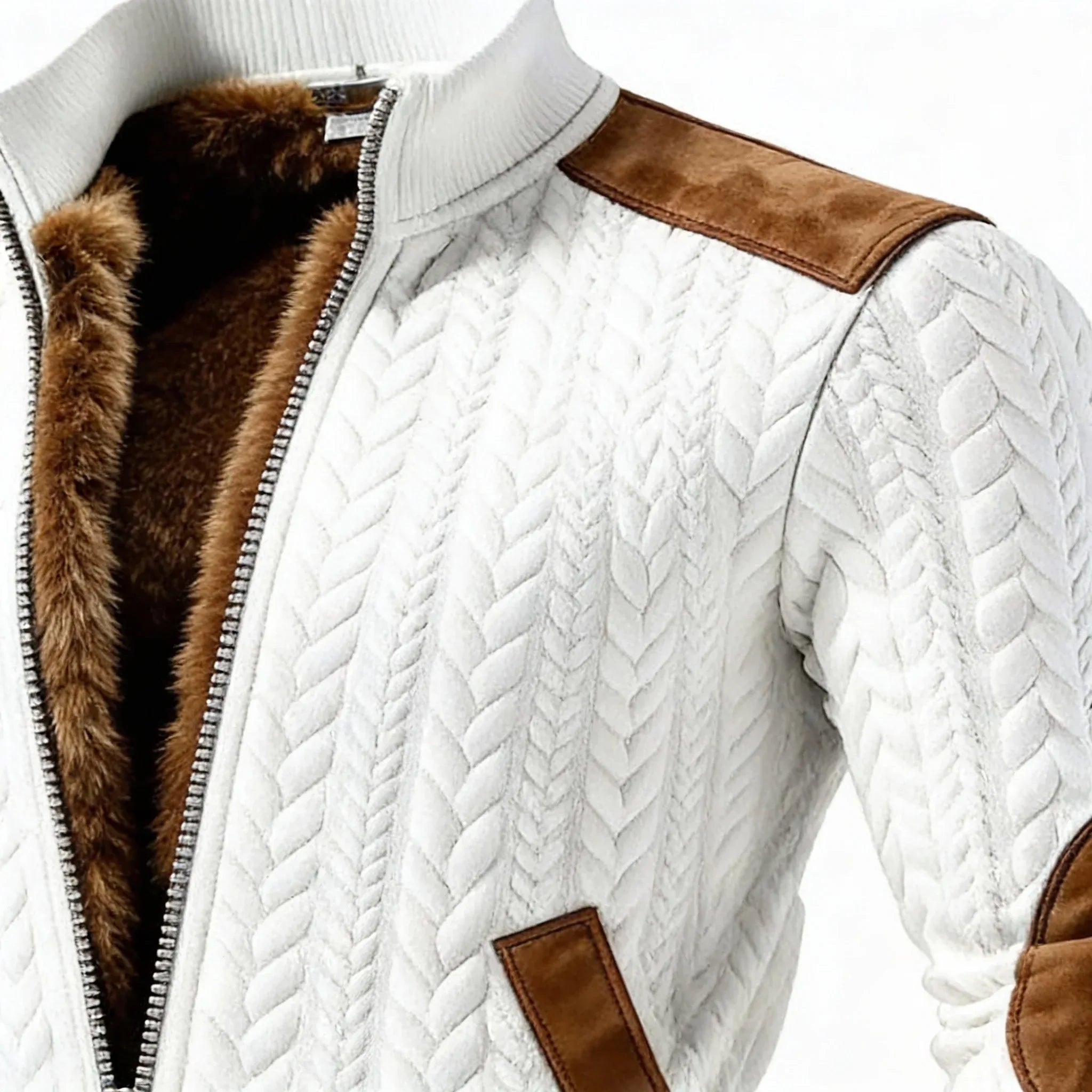CHLOE LÉA™ – Chaqueta de sherpa tejida con detalles premium - Chloe Léa