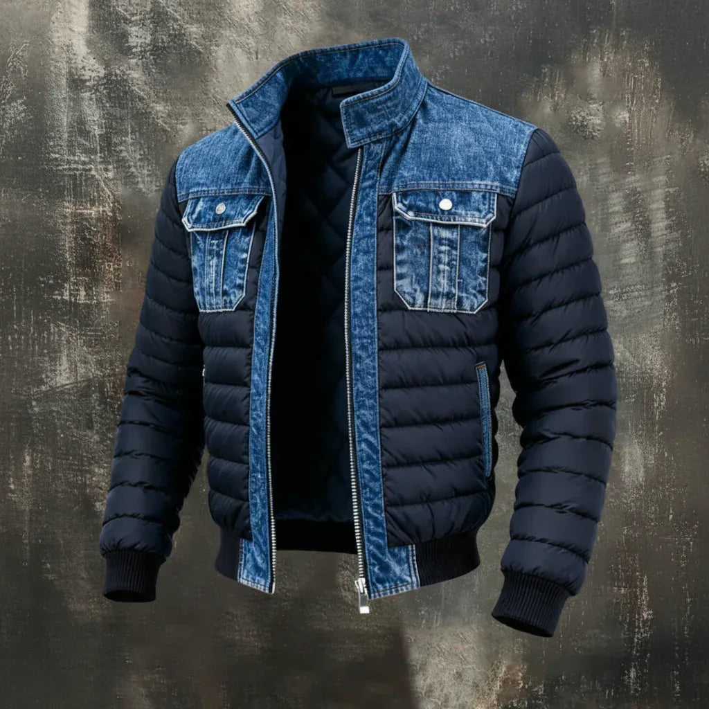 CHLOE LÉA™ – Chaqueta acolchada con efecto denim para inviernos urbanos - Chloe Léa