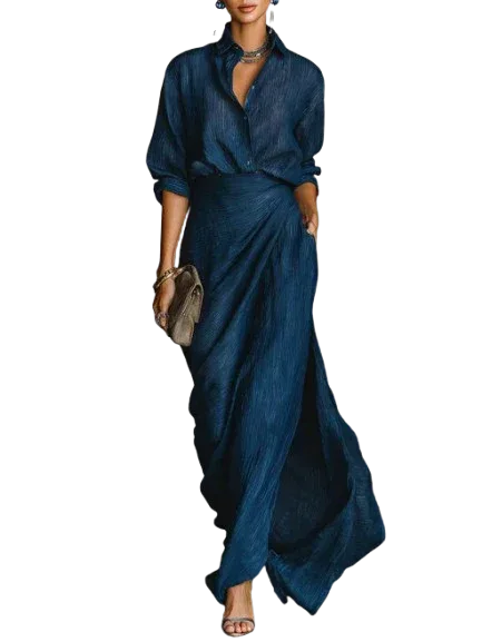 Marina – Conjunto satinado de elegancia fluida - Chloe Léa