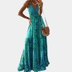 Vestido Boho con Tirantes Finos y Escote en V - Chloe Léa